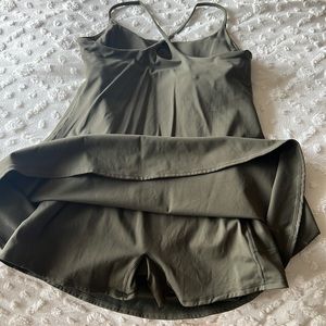 Halara athletic dress; olive color; built in bra and shorts